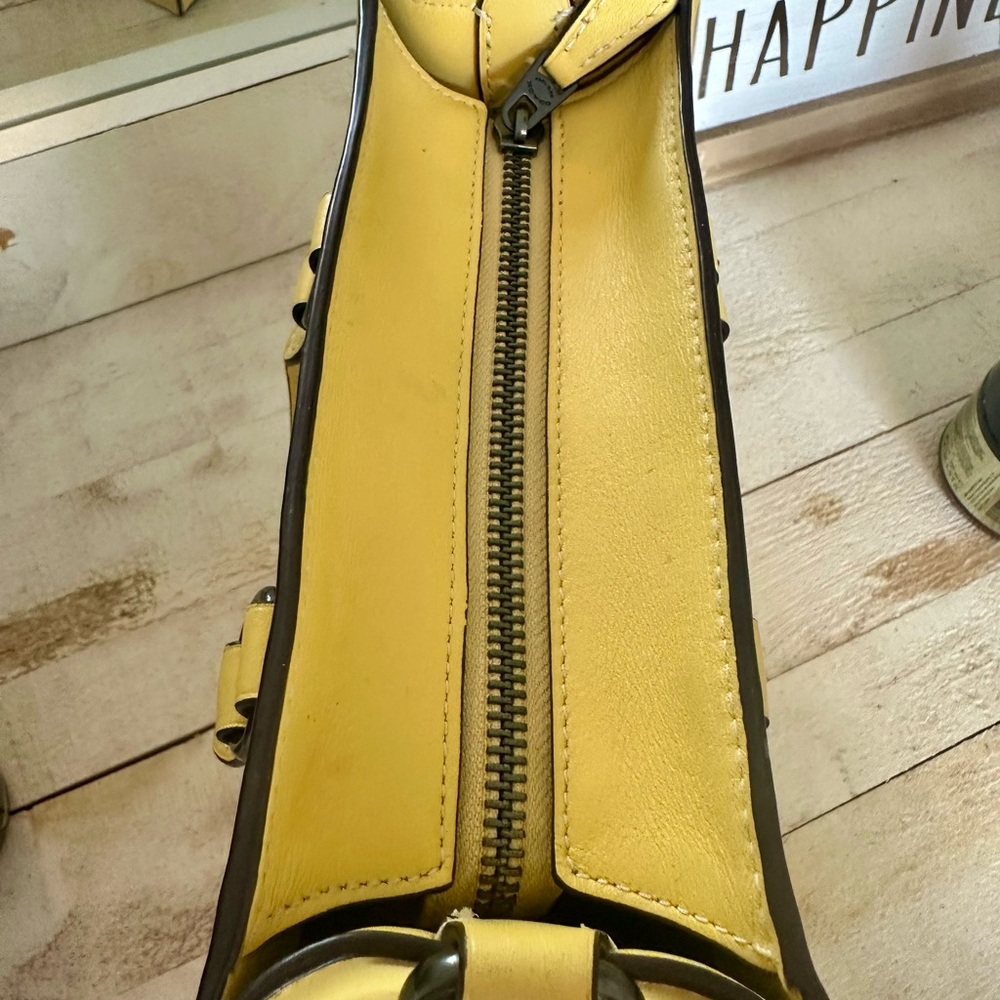 Coach Bright Retro Yellow Dylon Tote Like New CP051 Gunmetal Hardware Crossbody - Picture 8 of 12
